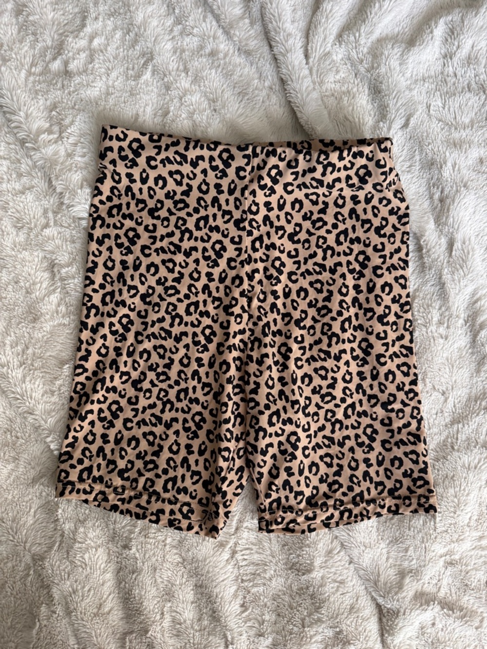 Forever 21 Leopard Print Beige Bike Shorts - Women